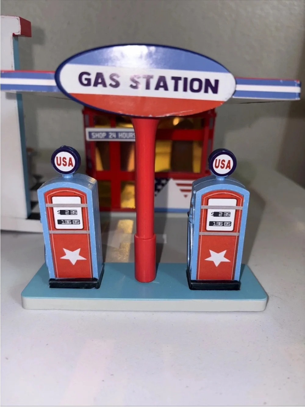 Retro Diner & Gas Station Target Red, Blue, White Fourth of July Patriotic
